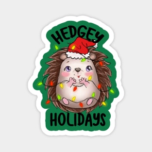 Hedgy Holidays, Cute Adorable Hedgehog Design for Christmas or Xmas Magnet