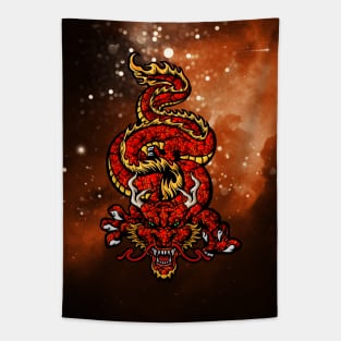 Awesome angry asian dragon Tapestry