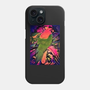 BEAUTIFUL VIBRANT MACAW DRAWING TROPICAL FLOWERS FERN PALM Phone Case