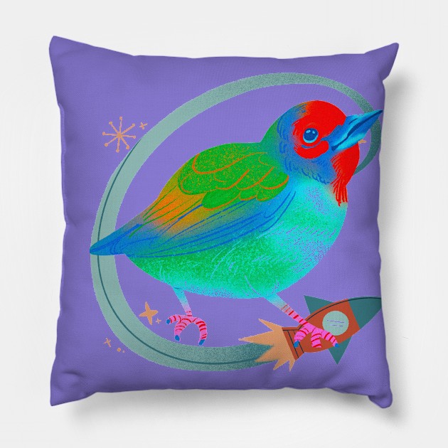 Blue Bird Pillow by KoyaS