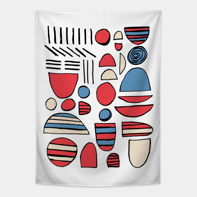 Retro Geometry Tapestry by SWON Design