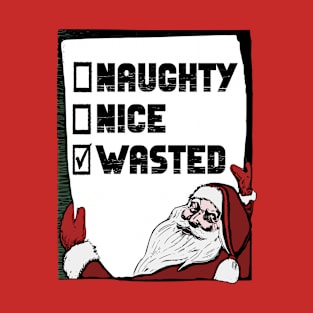 Family Christmas - Naughty Nice WASTED, Family Christmas T-shirt, Pjama T-Shirt