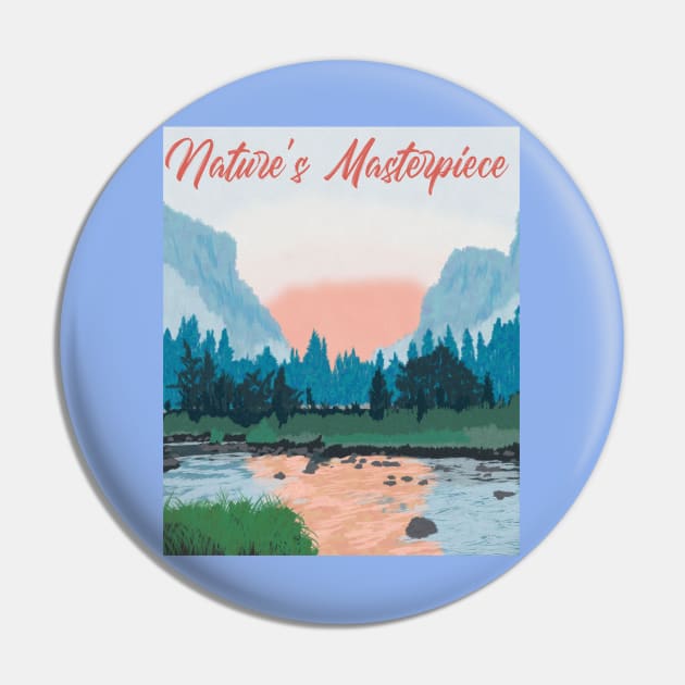 Natures Masterpiece Brushed Artwork Pin by Rhythmic Designs