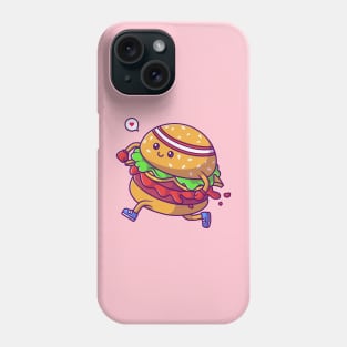 Cute Burger Running Cartoon Phone Case