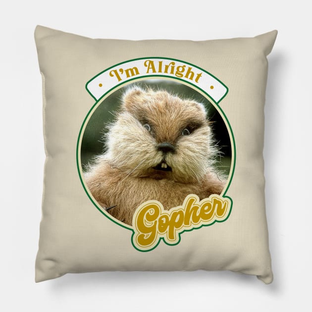 Retro Dancing Gopher Caddyshack Fan Design Pillow by darklordpug