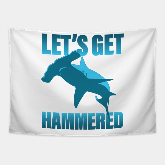 Let's Get Hammered - Hammerhead Shark Tapestry by Vector Deluxe