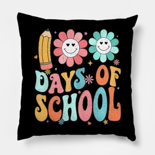 Groovy Happy 100Th Day Of School 100 Days Smarter Pillow