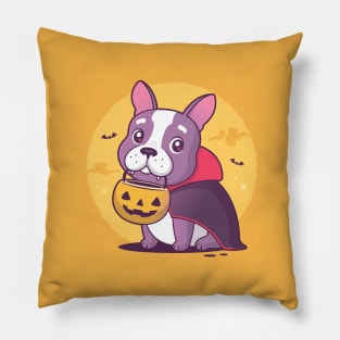 Frenchie Halloween Vampire Pillow