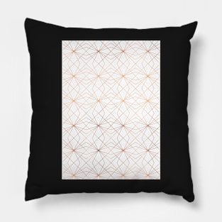 White & Copper Geo Lines Pillow