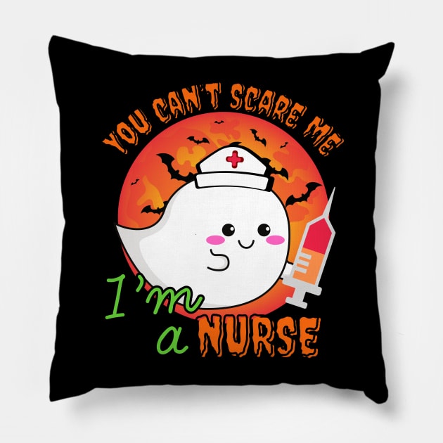 You can’t scare me, I’m a Nurse. Funny Halloween T-shirt. Pillow by WhaleSharkShop