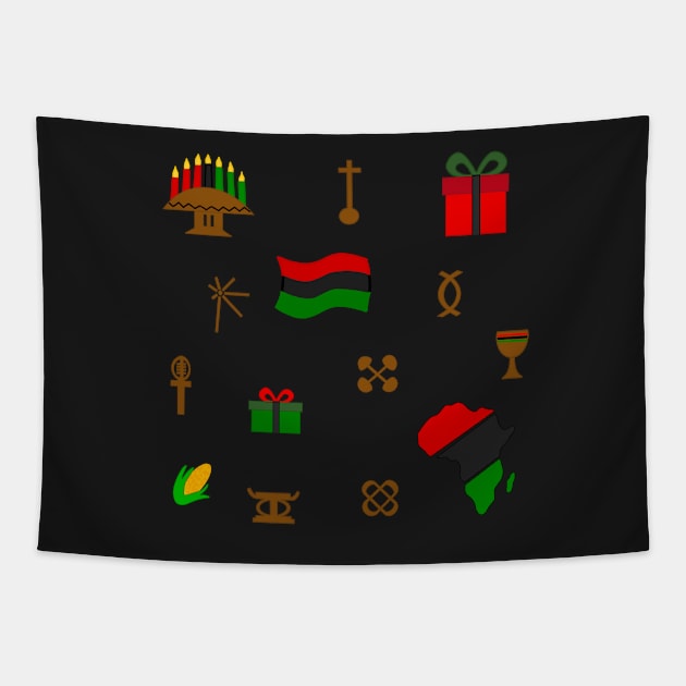 Kwanzaa Doodles Sticker Pack Tapestry by GrellenDraws