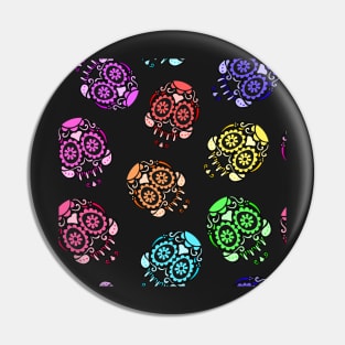 Rainbow Halloween Mexican Sugar Skulls Pin