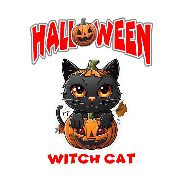 Witch Cat Happy Halloween. by moss @ ploy love design