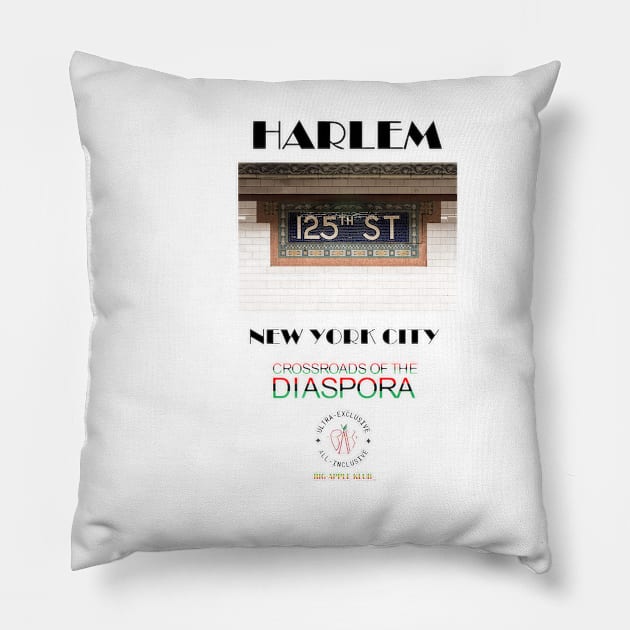 125th Street, Crossroads of the Diaspora Pillow by Harlem, Crossroads of the Diaspora