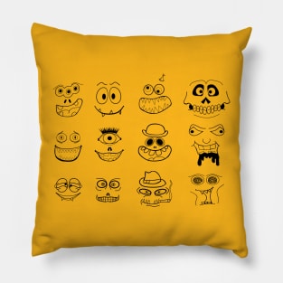 Halloween Horror Faces Pillow