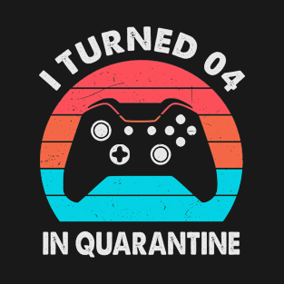 I Turned 4 In Quarantine - Retro Sunset Vintage 2016 4th Birthday Gift T-Shirt