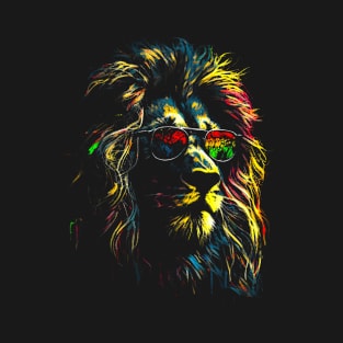 Psychedelic Lion With Glasses #1 T-Shirt