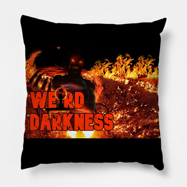 Weird Darkfires of Hell Pillow by Weird Darkness