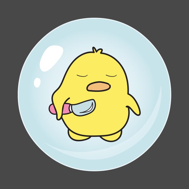 Funny Duck holding a knife in a bubble by Haministic Harmony