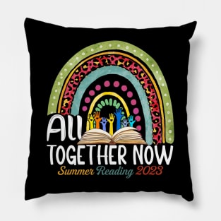 All Together Now Summer Reading 2023 Rainbow Hand Book Lover Pillow