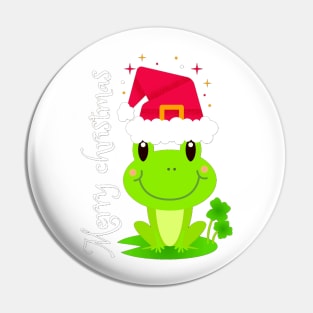 Starry Merry Christmas Frog Pin