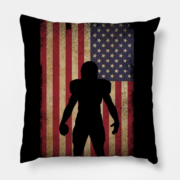 american football on flag reto Pillow by Giraroad