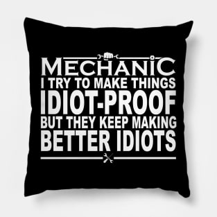 Funny Mechanic Design For Men Dad Car Garage Auto Mechanics Pillow