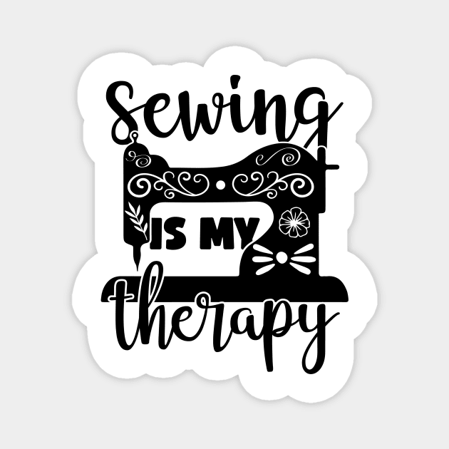 Sewing is My Therapy Magnet by RandyRaePrints