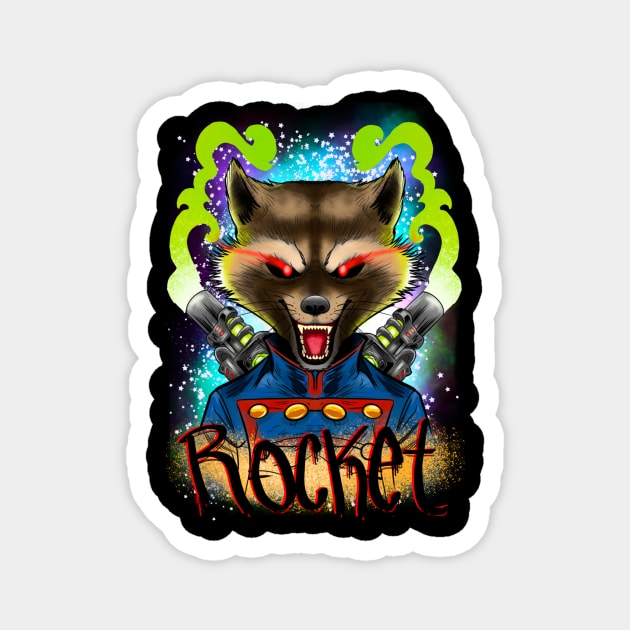 Rocket raccoon Magnet by Colorz 