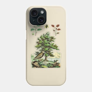 Tree and Owl Vintage Nature Illustration Phone Case