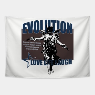 EVOLUTION-love life laugh Tapestry