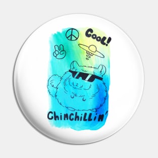 Cool Watercolor Chinchilla Pin