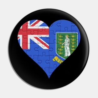 British Virgin Islanders Jigsaw Puzzle Heart Design - Gift for British Virgin Islanders With British Virgin Islands Roots Pin