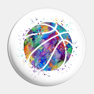 Basketball Ball Colorful Watercolor Pin