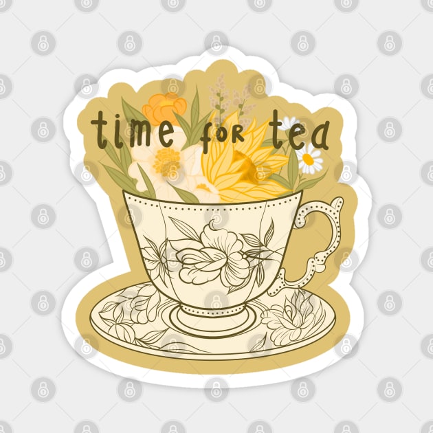 TIME FOR TEA Magnet by MAYRAREINART