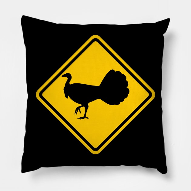 Australian Brush Turkey Road Sign Pillow by BinChickenBaby