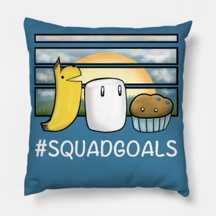 Squad Goals trio white text for dark shirts Pillow