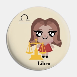 Libra Cute Zodiac Sign Pin