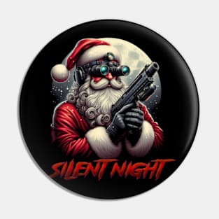 Whispers in the Snow: Silent Night Secret Santa T-Shirt - Mysterious Holiday Magic Pin