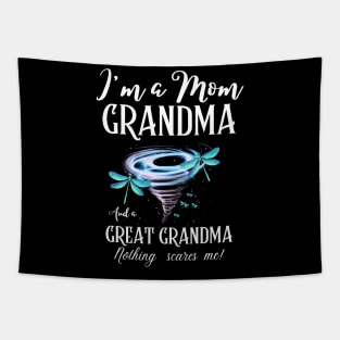 I’m A Mom Grandma And A Great Grandma Nothing Scares Me Cute Dragonflies Tapestry