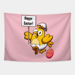 Cute Little Easter Chick With Sign Tapestry