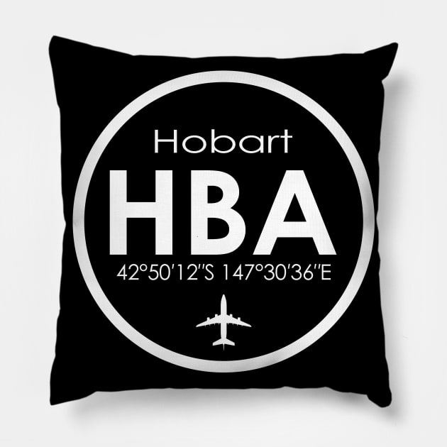 HBA, Hobart Regional Airport Pillow by Fly Buy Wear