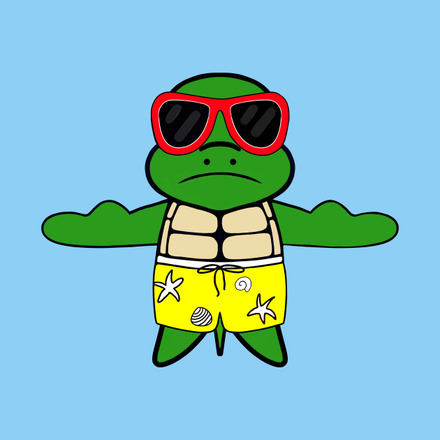 FUNNY Turtle At The Beach by SartorisArt1