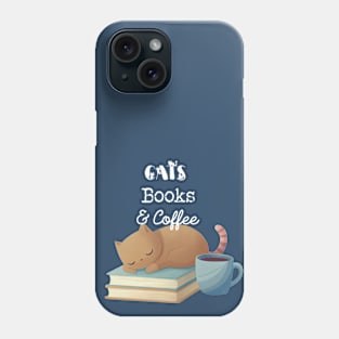 Cats, books & coffee Phone Case