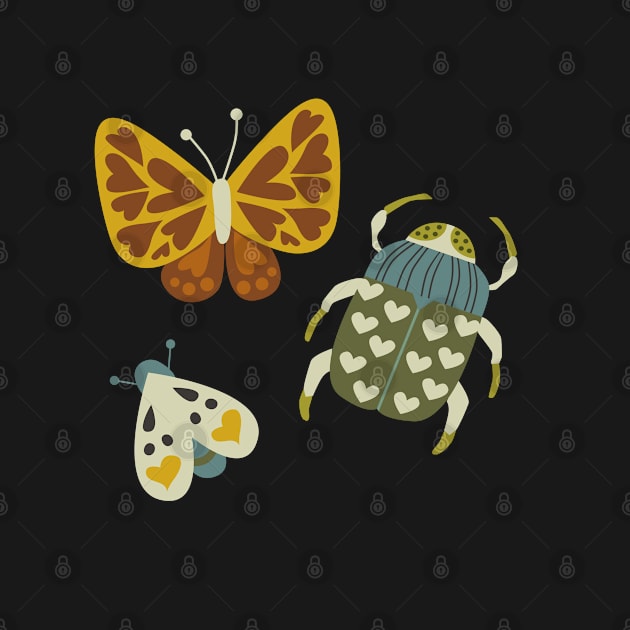 Love Bugs on Gray by latheandquill