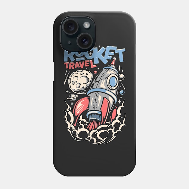 Rocket Travel Phone Case by D3monic