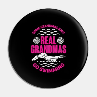 Funny Swimming Grandma Grandmother Gift Pin