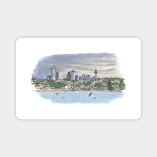 Auckland Skyline - Milford Beach Magnet