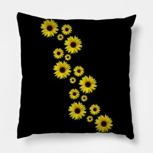 blooming sunflowers, sunflower, flowers, floral Pillow