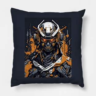 robot ninja streetwear t-shirt design Pillow